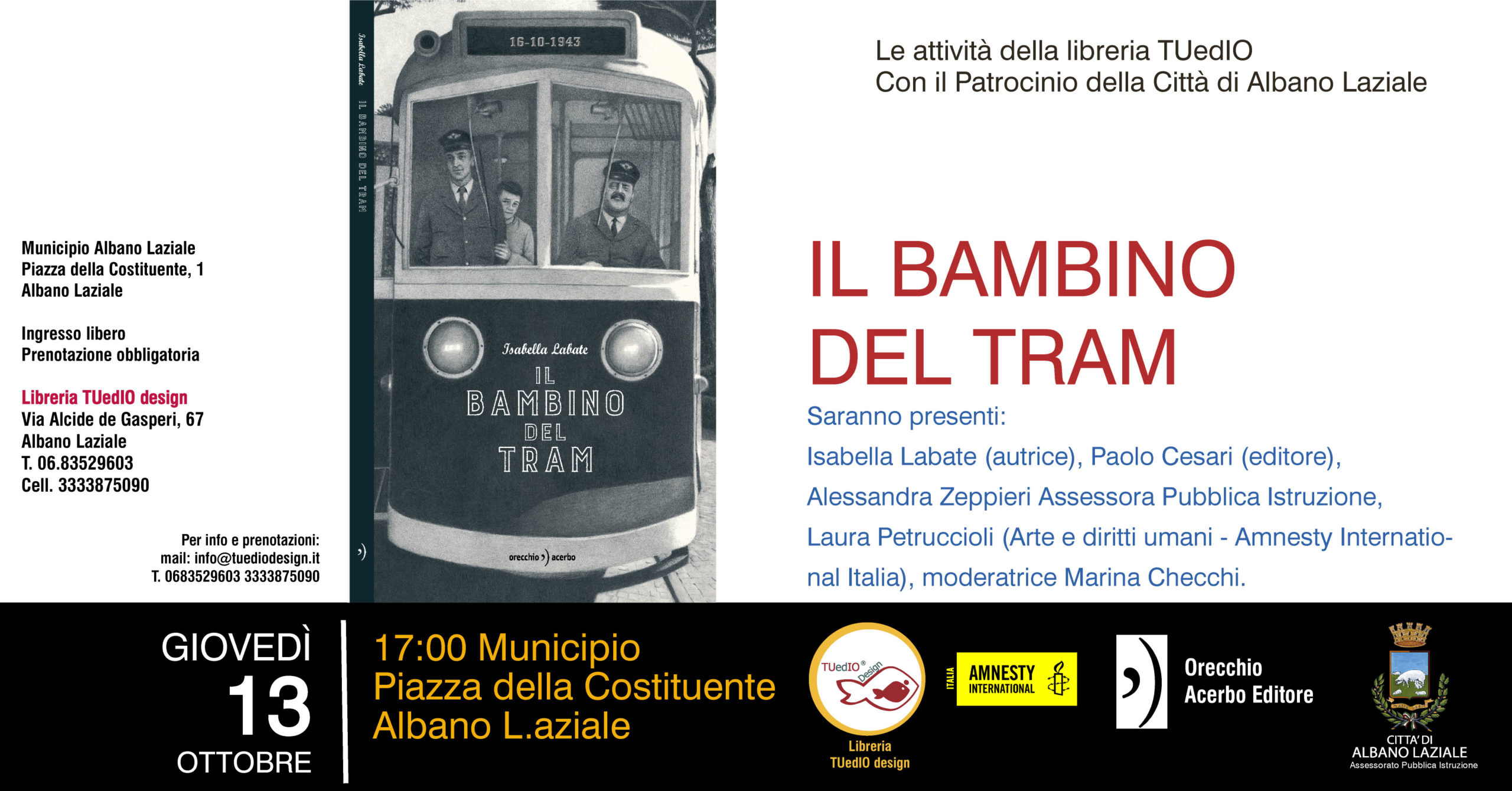 IL BAMBINO DEL TRAM - presentazione con ISABELLA LABATE - TUedIO